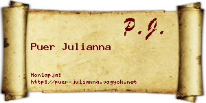 Puer Julianna névjegykártya